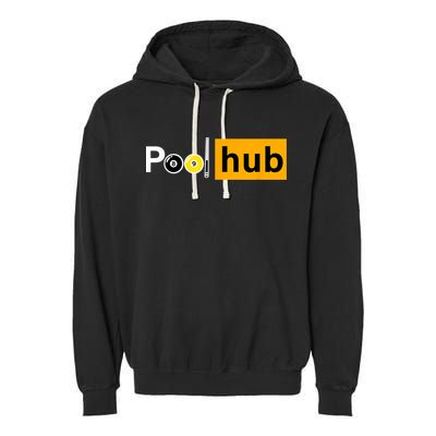 Game Pool Hub Billiard Balls & Cue Stick Gift Garment-Dyed Fleece Hoodie