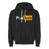 Game Pool Hub Billiard Balls & Cue Stick Gift Garment-Dyed Fleece Hoodie