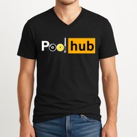 Game Pool Hub Billiard Balls & Cue Stick Gift V-Neck T-Shirt