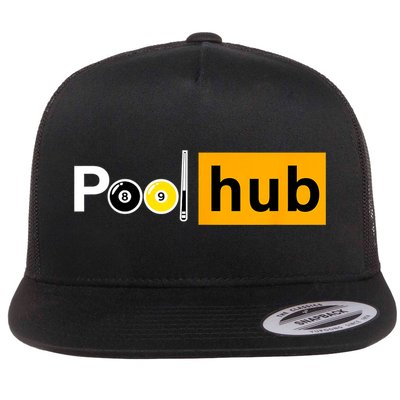 Game Pool Hub Billiard Balls & Cue Stick Gift Flatbill Hat