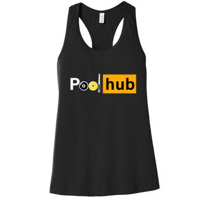 Game Pool Hub Billiard Balls & Cue Stick Gift Women's Racerback Tank