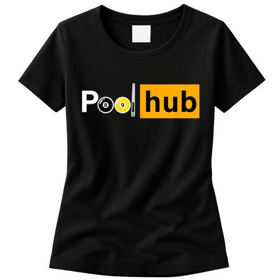 Game Pool Hub Billiard Balls & Cue Stick Gift Womens T-Shirt