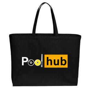 Game Pool Hub Billiard Balls & Cue Stick Gift Cotton Canvas Jumbo Tote