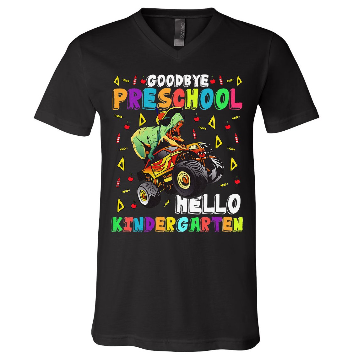 Goodbye PreK Hello Kindergarten Here I Come Graduation V-Neck T-Shirt