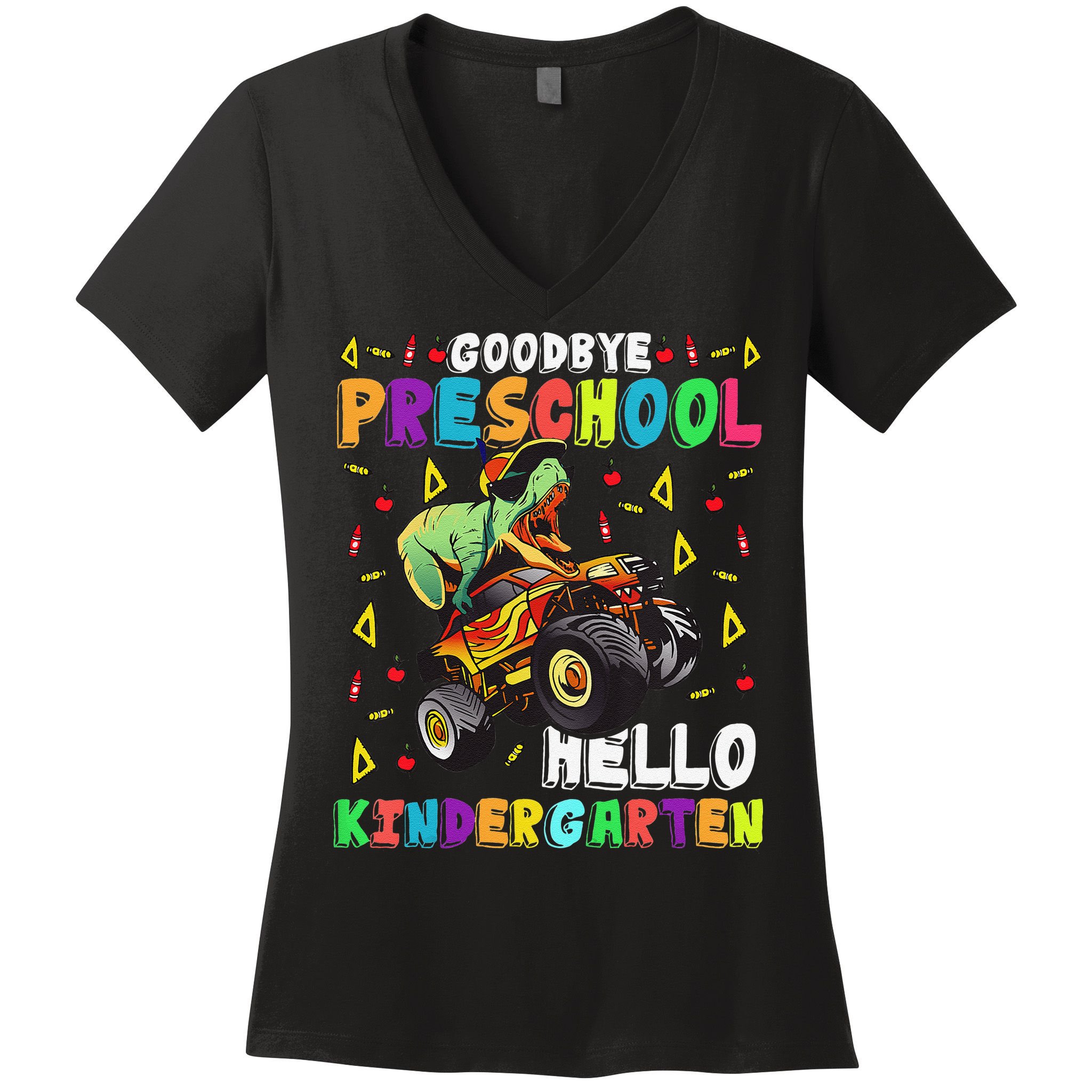 Goodbye PreK Hello Kindergarten Here I Come Graduation Women's V-Neck T-Shirt