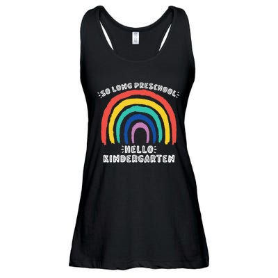 GOODBYE PRESCHOOL HELLO KINDERGARTEN School Teacher Student Ladies Essential Flowy Tank