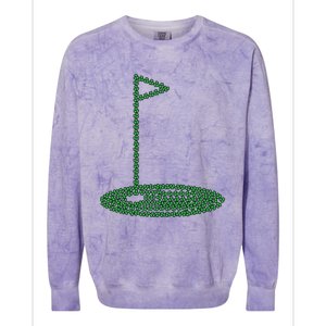 Golf Player Hole St Patrick's Day Gift Colorblast Crewneck Sweatshirt