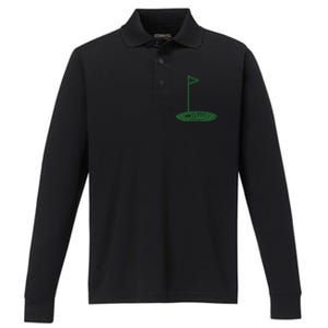 Golf Player Hole St Patrick's Day Gift Performance Long Sleeve Polo