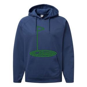 Golf Player Hole St Patrick's Day Gift Performance Fleece Hoodie