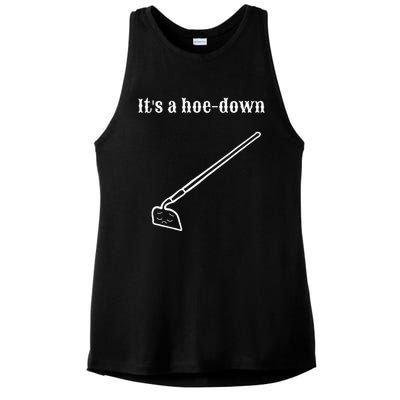 Garden Pun Hoe Down Sad Look Face Ladies PosiCharge Tri-Blend Wicking Tank