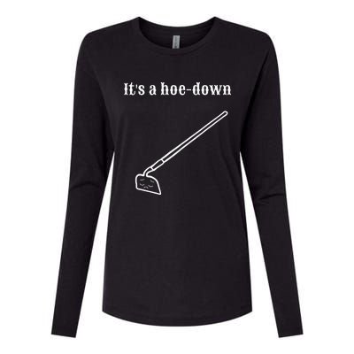 Garden Pun Hoe Down Sad Look Face Womens Cotton Relaxed Long Sleeve T-Shirt