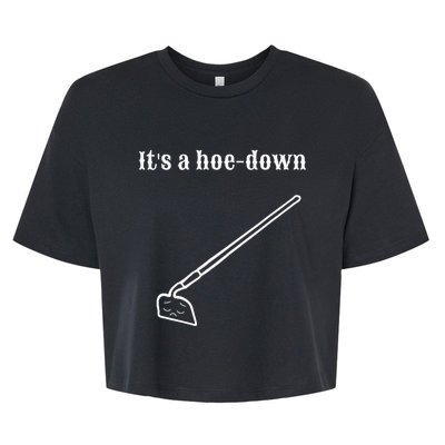 Garden Pun Hoe Down Sad Look Face Bella+Canvas Jersey Crop Tee