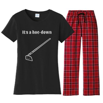 Garden Pun Hoe Down Sad Look Face Women's Flannel Pajama Set