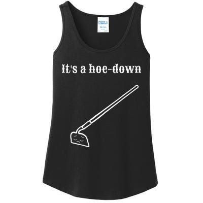 Garden Pun Hoe Down Sad Look Face Ladies Essential Tank