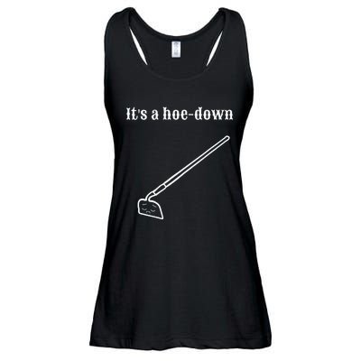 Garden Pun Hoe Down Sad Look Face Ladies Essential Flowy Tank