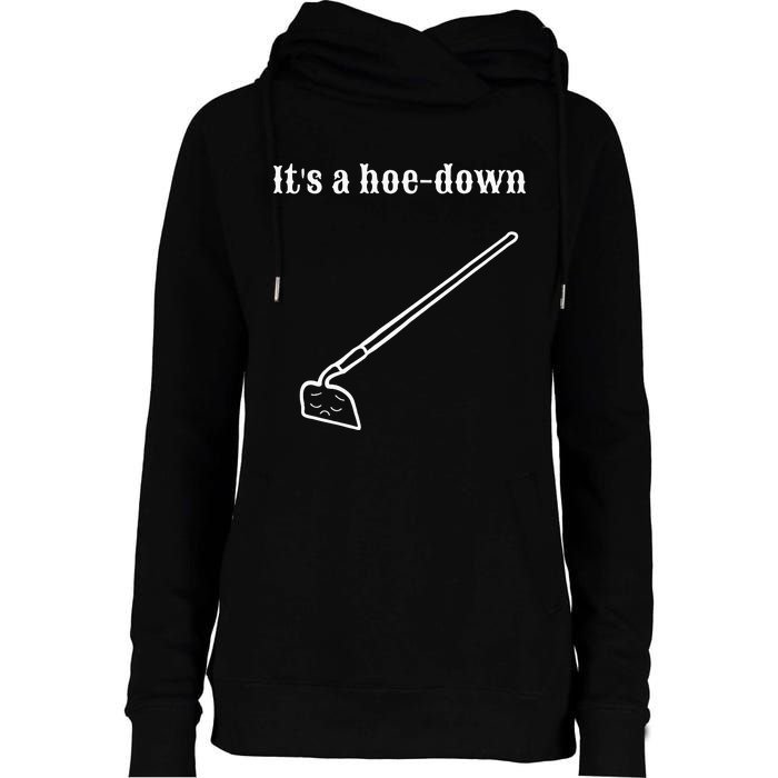 Garden Pun Hoe Down Sad Look Face Womens Funnel Neck Pullover Hood