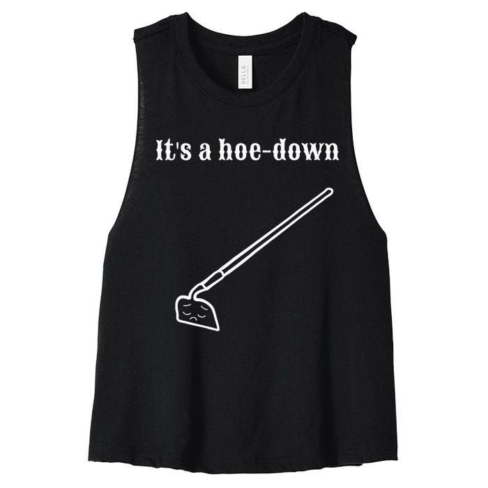 Garden Pun Hoe Down Sad Look Face Women's Racerback Cropped Tank