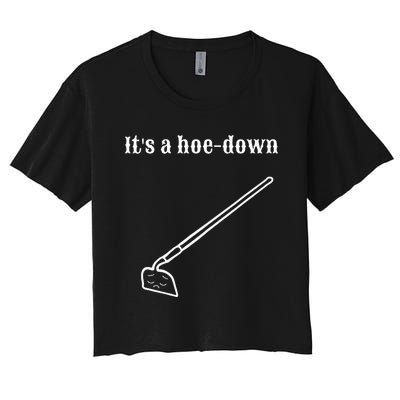 Garden Pun Hoe Down Sad Look Face Women's Crop Top Tee