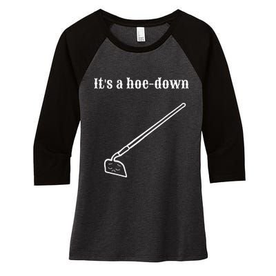 Garden Pun Hoe Down Sad Look Face Women's Tri-Blend 3/4-Sleeve Raglan Shirt