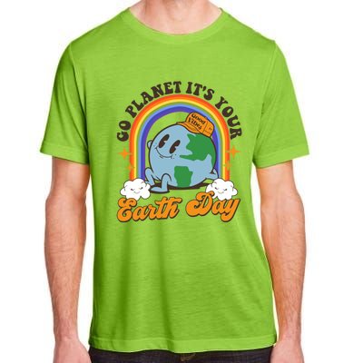 Go Planet Its Your Earth Day Teacher Groovy Environt Gift Adult ChromaSoft Performance T-Shirt