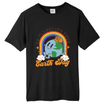 Go Planet Its Your Earth Day Teacher Groovy Environt Gift Tall Fusion ChromaSoft Performance T-Shirt