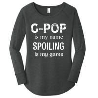 G Pop Is My Name Spoiling Is My Game Grandpop Grandpa Women's Perfect Tri Tunic Long Sleeve Shirt