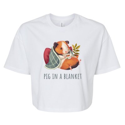 Guinea Pig In A Cozy Blanket Chilling And Drinking Tea Or Coffee Bella+Canvas Jersey Crop Tee