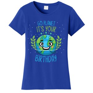 Go Planet It’s Your Birthday Fun Earth Day Planet Cute Gift Women's T-Shirt