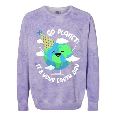 Go Planet It's Your Earth Day Cute Gift Colorblast Crewneck Sweatshirt