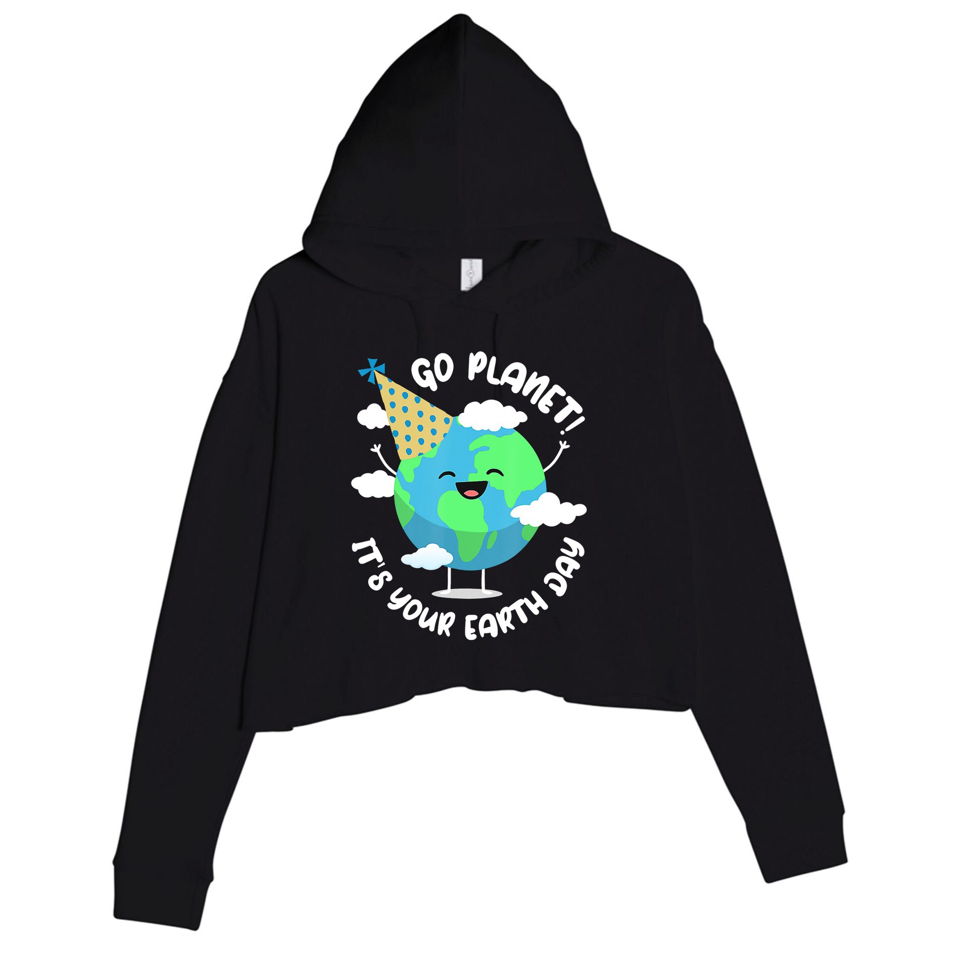 Go Planet It's Your Earth Day Cute Gift Crop Fleece Hoodie