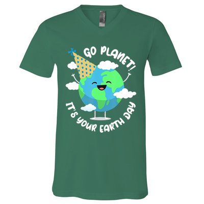 Go Planet It's Your Earth Day Cute Gift V-Neck T-Shirt