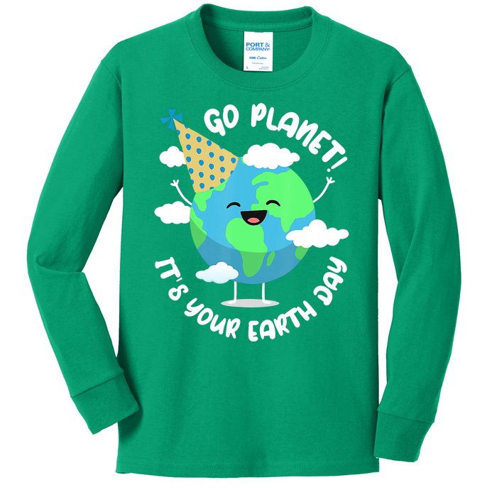 Go Planet It's Your Earth Day Cute Gift Kids Long Sleeve Shirt