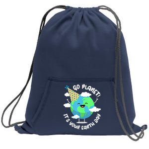 Go Planet It's Your Earth Day Cute Gift Sweatshirt Cinch Pack Bag