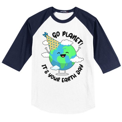 Go Planet It's Your Earth Day Cute Gift Baseball Sleeve Shirt