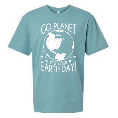 Go Planet It's Your Earth Day Save The Planet Retro Vintage Gift Sueded Cloud Jersey T-Shirt