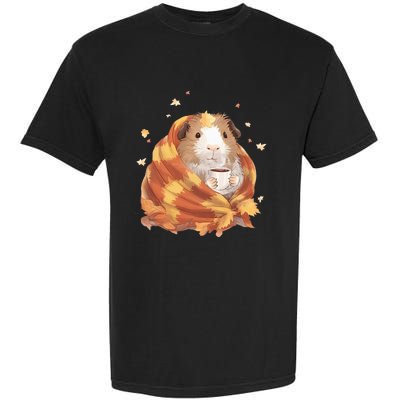 Guinea Pig In A Blanket Coffee Cups Autumn Fall Thanksgiving Garment-Dyed Heavyweight T-Shirt