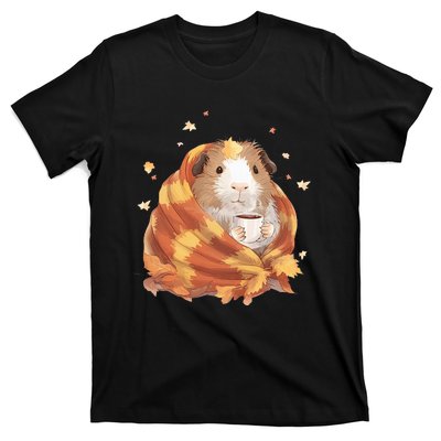 Guinea Pig In A Blanket Coffee Cups Autumn Fall Thanksgiving T-Shirt