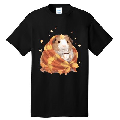 Guinea Pig In A Blanket Coffee Cups Autumn Fall Thanksgiving Tall T-Shirt