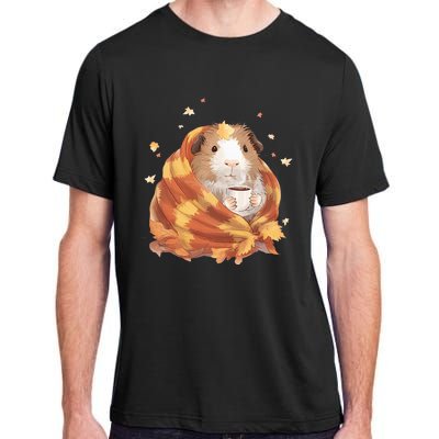 Guinea Pig In A Blanket Coffee Cups Autumn Fall Thanksgiving Adult ChromaSoft Performance T-Shirt