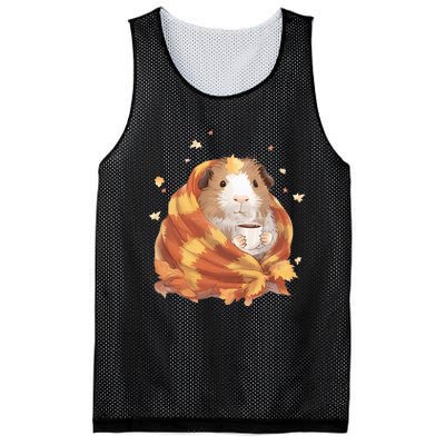 Guinea Pig In A Blanket Coffee Cups Autumn Fall Thanksgiving Mesh Reversible Basketball Jersey Tank