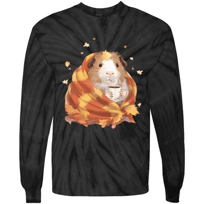 Guinea Pig In A Blanket Coffee Cups Autumn Fall Thanksgiving Tie-Dye Long Sleeve Shirt