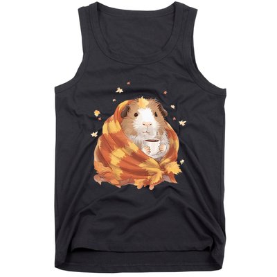 Guinea Pig In A Blanket Coffee Cups Autumn Fall Thanksgiving Tank Top