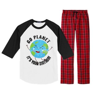 Go Planet Its Your Birthday Happy Earth Day Distressed Raglan Sleeve Pajama Set