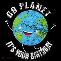 Go Planet Its Your Birthday Happy Earth Day Distressed Sustainable Beanie