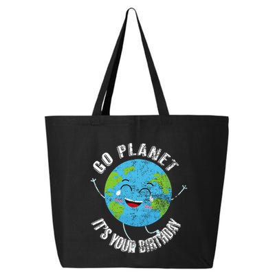 Go Planet Its Your Birthday Happy Earth Day Distressed 25L Jumbo Tote