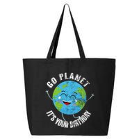 Go Planet Its Your Birthday Happy Earth Day Distressed 25L Jumbo Tote