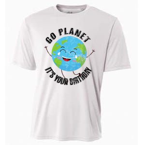 Go Planet Its Your Birthday Happy Earth Day Distressed Cooling Performance Crew T-Shirt