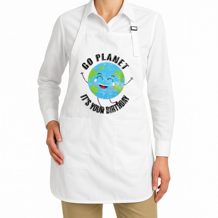 Go Planet Its Your Birthday Happy Earth Day Distressed Apron