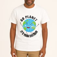Go Planet Its Your Birthday Happy Earth Day Distressed Tall T-Shirt