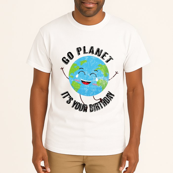 Go Planet Its Your Birthday Happy Earth Day Distressed Tall T-Shirt